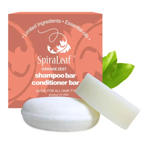 Vista 8 de SpiraLeaf Juego de barra de champú y acondicionador, aceites esenciales puros de lavanda fresca, aroma ligero, ingredientes limitados, fórmula