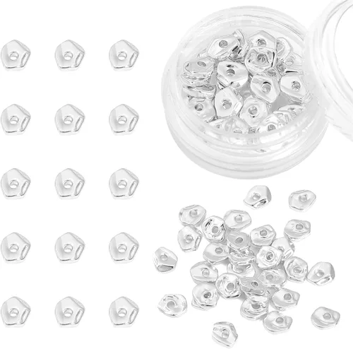 Vista 23 de BEADIA Cuentas espaciadoras triangulares chapadas en oro de 14 quilates, 0.098 x 0.059 in, 50 unidades para hacer joyas, no se deslustran