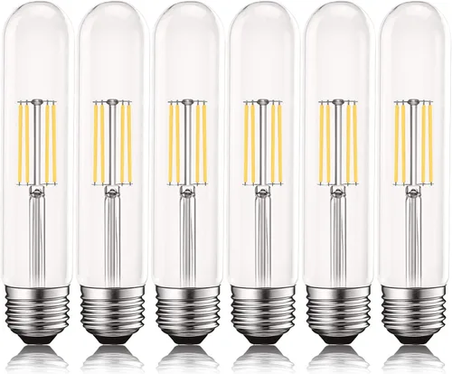 Vista 9 de LUXRITE Bombillas LED T9 vintage equivalentes a 60 W, 2700 K blanco cálido, 550 lúmenes, bombillas tubulares Edison regulables de 5 W, vidrio