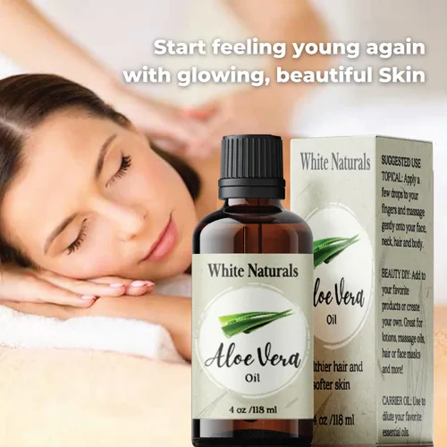 Vista 4 de Aceite de aloe vera orgánico, aceite terapéutico premium, hidratante prensado en frío, 100% puro aloe barbadensis natural, cuidado para la piel