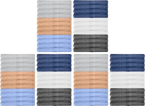 Vista 9 de KAHAF Collection Paquete de 6 toallas de baño, ligeras, extraabsorbentes, 100% algodón, toallas de ducha (multicolor, 27 x 54 pulgadas)