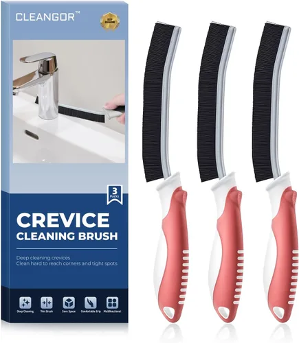 Vista 11 de Cleangor Cepillos de limpieza de grietas, cepillo de limpieza para espacios pequeños difíciles de alcanzar, artículos esenciales para el hogar