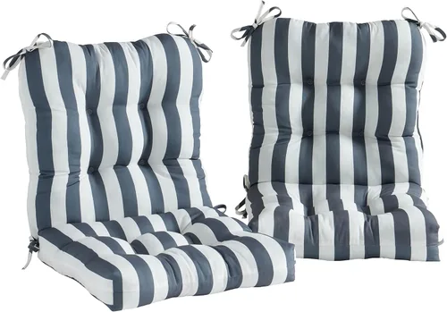 Vista 33 de Greendale Home Fashions Juego de 2 cojines de asiento y respaldo para exteriores, diseño Adobe Stripe 2