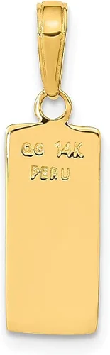 Vista 3 de Collar con dije de barra de oro 3D de 14 quilates joyería fina para mujer regalos para ella