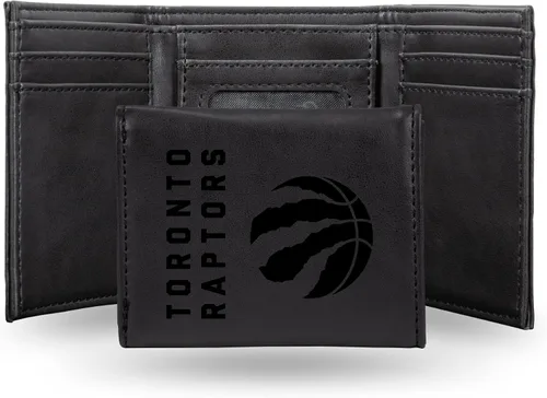 Vista 6 de Rico Industries Billeteras grabadas con láser NBA Toronto Raptors, Negro -, Minimalista
