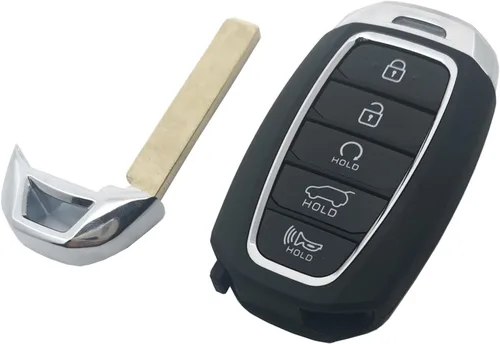 Vista 2 de Funda para llavero Hyundai Palisade de 5 botones de entrada remota sin llave, repuesto (negro)