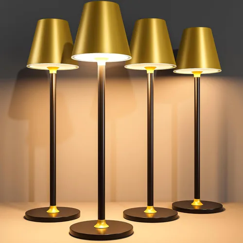 Vista 19 de Timjorman Lámpara de mesa LED inalámbrica, lámpara de escritorio con batería recargable de 4000 mAh, brillo de 3 niveles junto a la luz nocturna