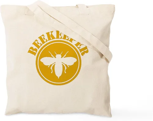 Vista 2 de CafePress Beekeeper Stencil Tote Bag Reusable Natural Beige Canvas Shopping Bag
