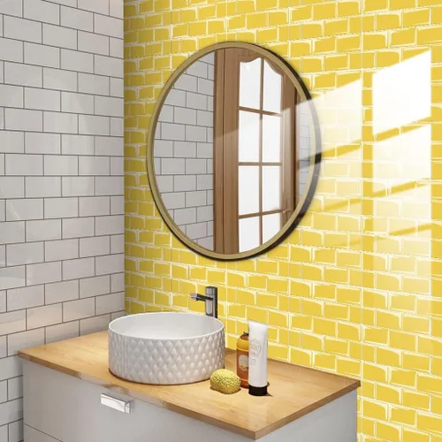 Vista 5 de Calcomanías de azulejos autoadhesivas para azulejos de pared de mosaico, calcomanías decorativas para azulejos, papel tapiz autoadhesivo 10 hojas