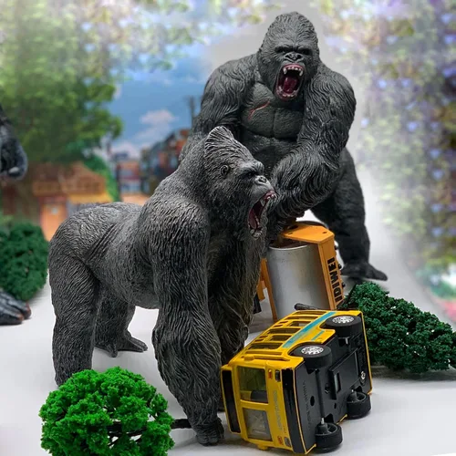 Vista 9 de Gorilla Toys Figura de acción Rampage Gorilla Fight Mode Ape - Figuras sólidas de animales salvajes para juegos de rol, juguete para contar historias