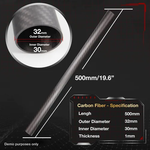 Vista 4 de ARRIS Tubos de Fibra de Carbono de 6 mm x 4 mm x 420 mm, Rollo Envuelto 100% Puro Redondo de Fibra de Carbono Hueca de 6 mm 3K para Cuadricóptero