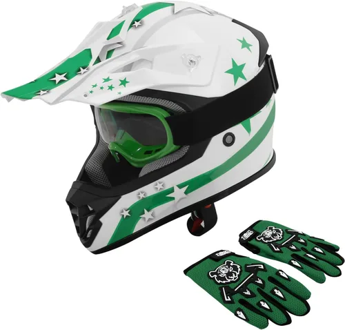 Vista 10 de SLMOTO - Casco DOT para niños y jóvenes de motocross, casco de motocicleta de calle, casco de bicicleta de tierra, motocross, ATV, casco con diseño