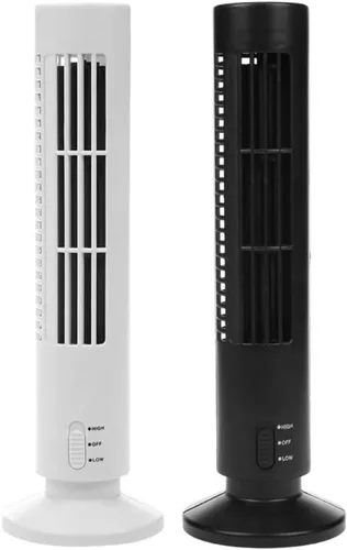 Vista 6 de Ventilador de torre oscilante, enfriador de aire portátil vertical sin aspas, ventilador de aire acondicionado de escritorio USB, mini ventilador