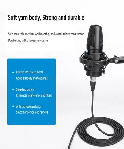 Vista 4 de Conector XLR de 5 pines, cable de micrófono XLR, conexiones equilibradas macho a hembra para micrófono e interfaz de audio (9.8 ft/10 pies)