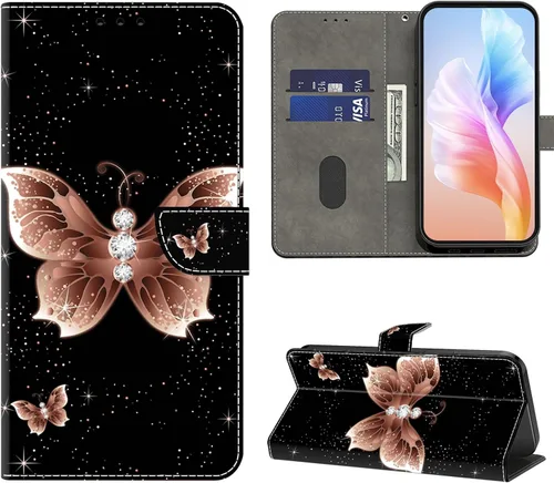 Vista 27 de Funda para Moto G 5G 2022, Moto G 5G 2022, funda protectora de piel sintética con tarjetero para Motorola Moto G 5G 2022 - Rosa azul