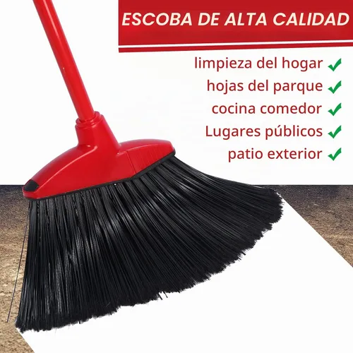 Vista 5 de Nuogo 8 escobas angulares comerciales con mango de metal recubierto