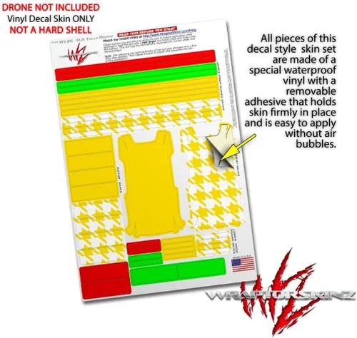 Vista 4 de Skin Decal Wrap 2 Pack para DJI Ryze Tello Drone Solids Collection Yellow Drone No Incluido