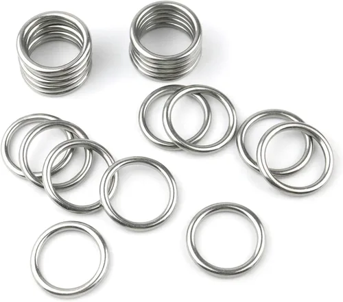 Vista 9 de 20 anillos redondos soldados de acero inoxidable 304 para cinturón de campamento, correas de perro, accesorios de equipaje