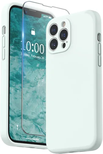Vista 24 de SURPHY Funda compatible con iPhone 13 Pro Max con protector de pantalla, (protección de cámara + forro de microfibra suave), funda de silicona Negro