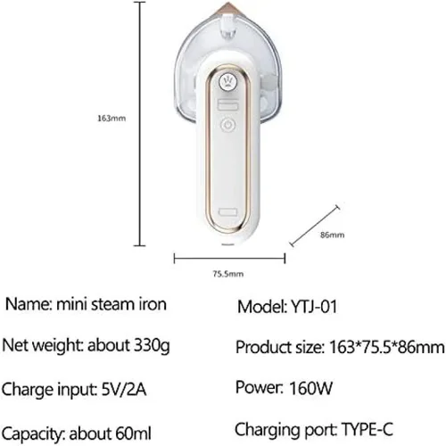 Vista 4 de Wireless Handheld Steam Iron Mini Portable USB Clothes Steamer With Charging Possibility Hanging Ironing For Travel Home 160W,Hilarious123