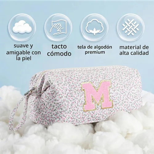 Vista 9 de Bolsa de viaje para herramientas para el cabello con inicial compatible con Floral rosa