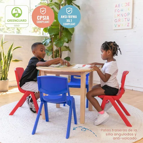 Vista 7 de ECR4Kids Silla apilable de plástico de 12 pulgadas, muebles de aula, azul, 10 piezas Plástico duradero, certificado GREENGUARD Gold, 4-6 años
