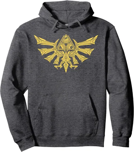 Vista 4 de Nintendo Zelda Ornate Hyrulian Emblem Graphic Sudadera con capucha Negro