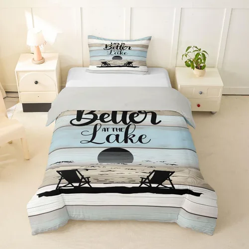 Vista 12 de Erosebridal Funda de edredón de ancla náutica, juego de ropa de cama con brújula oceánica, tamaño individual para niños, adolescentes, adultos