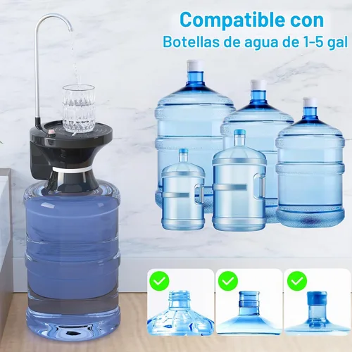 Vista 4 de Bomba dispensadora de agua automática recargable USB - para jarras de 1 a 5 galones, bomba de botella de agua eléctrica sin manos para el hogar