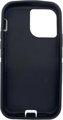 Vista 4 de Funda exterior de goma de repuesto compatible con iPhone 13 Otterbox Defender Series (negro)