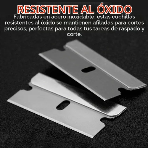 Vista 3 de Hoja de afeitar de un solo filo, acero inoxidable, disponible en paquetes a granel (100)