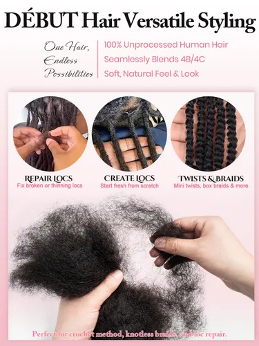 Vista 4 de Extensiones de cabello 100 % humano afro afro rizado a granel color castaño caoba a granel, 3 paquetes de 4.23 oz, extensiones de cabello rizado