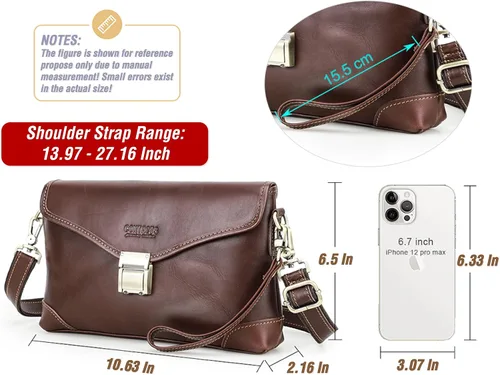 Vista 40 de Funda de piel de grano superior para hombre y mujer, múltiples bolsillos/ranuras, RFID de gran capacidad para tarjetas, cheques, dinero, pasaporte