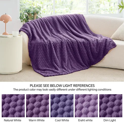 Vista 91 de BEDELITE Manta de forro polar para sofá y cama, manta decorativa de jacquard 3D de almendra, súper suave y acogedora, manta mullida cálida adecuada