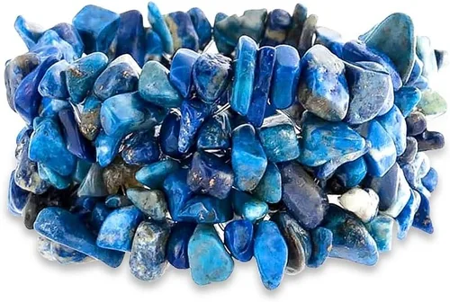 Vista 3 de Pulsera ancha grande y gruesa de varios colores, cristal morado, marrón, ojo de tigre, amatista, cuarzo rosa, negro, ónix azul, lapislázuli, verde