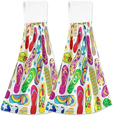 Vista 8 de Toallas de cocina con diseño de búho de muñeco de nieve de invierno, toalla de mano colgante con lazo, 2 unidades, paño suave y absorbente