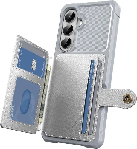 Vista 126 de Funda para Samsung Galaxy S21 Ultra con tarjetero, compatible con soporte magnético para automóvil, resistente a los golpes, resistente, suave, TPU