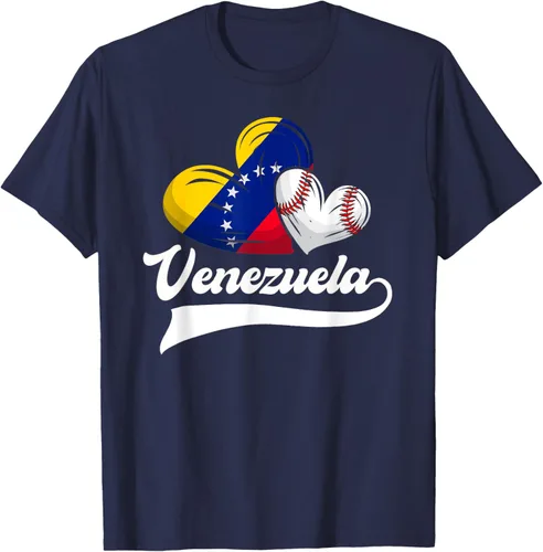 Vista 49 de Camiseta de béisbol venezolana con diseño de corazón y bandera de Venezuela, Negro