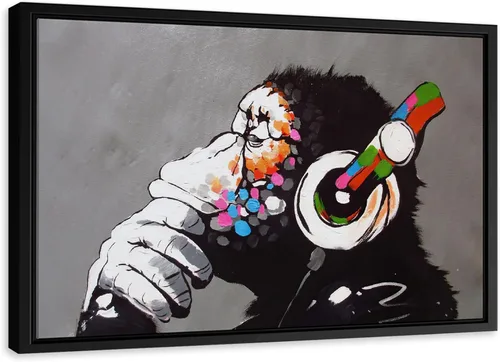 Vista 49 de Arte en lienzo de Banksy para pared, decoración del hogar, lienzo pre-estirado - varios tamaños