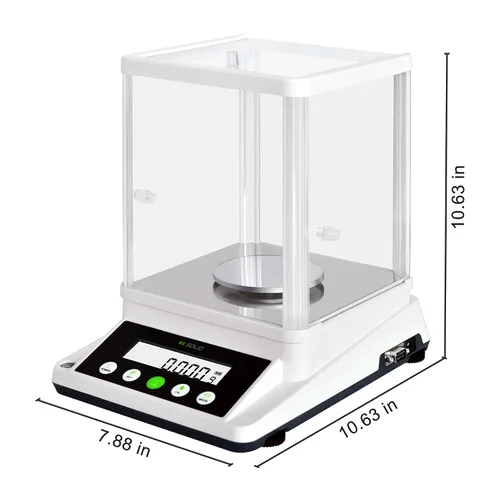 Vista 7 de Balanza analítica digital sólida de EE. UU., 3.88 oz x 0.00 oz, báscula de laboratorio de alta precisión con 2 pantallas LCD delanteras y traseras