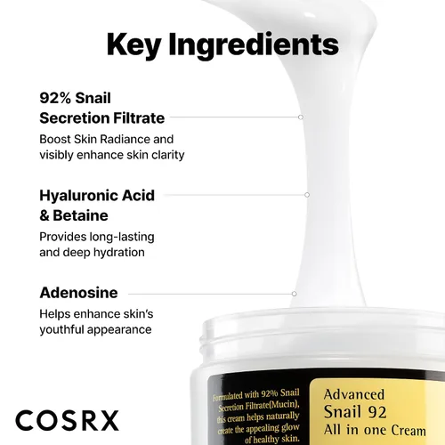 Vista 10 de [Cosrx] Advanced Snail 92 Todo en una crema 3.38 oz.