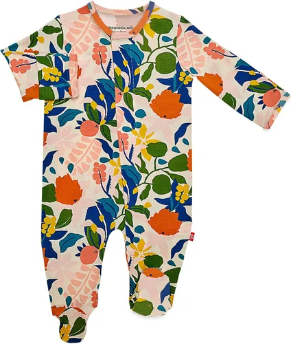 Vista 23 de Magnético Me Pijamas con piecitos de modal suave para bebé con cierre magnético rápido Pijama para niños y niñas, recién nacido a 24 meses