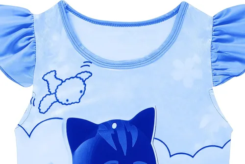 Vista 3 de Vestido de princesa para niñas pequeñas camisa de manga corta con volantes vestido para el hogar