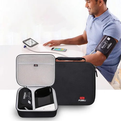 Vista 7 de FBLFOBELI Estuche rígido de almacenamiento compatible con OMRON Platinum BP5450/10 Series BP7450/Gold BP5350/7 Series BP7350 Monitor de presión Negro