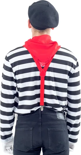 Vista 2 de Juego de disfraz Mime para hombre con kit de maquillaje
