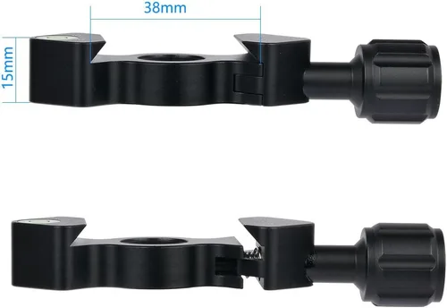 Vista 6 de CAVIX Abrazadera de liberación rápida estilo hueso de pescado FC-25 con adaptador de tornillo de 3/8"-1/4" para cabezal de trípode compatible