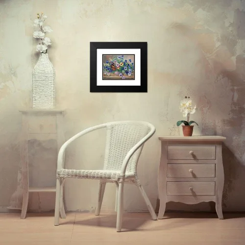Vista 4 de ArtDirect Bouquet of pansies 18x15 Black Modern Wood Framed with Double Matting Museum Art Print by Paleta, Anna