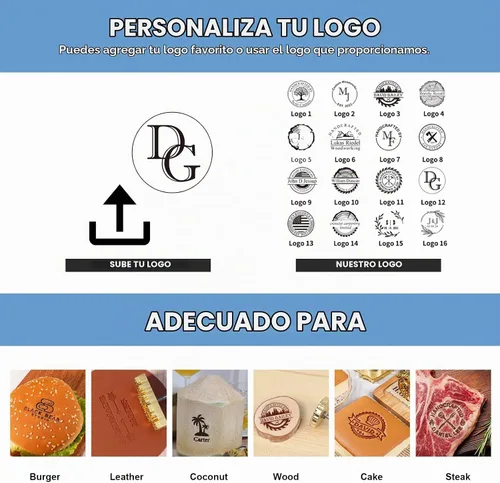 Vista 3 de KAINSY Hierro de Marca Personalizado para Madera, Hierro de Marca de Metal Duradero con Logo Personalizado para Estampado de Madera Quemada Cuero