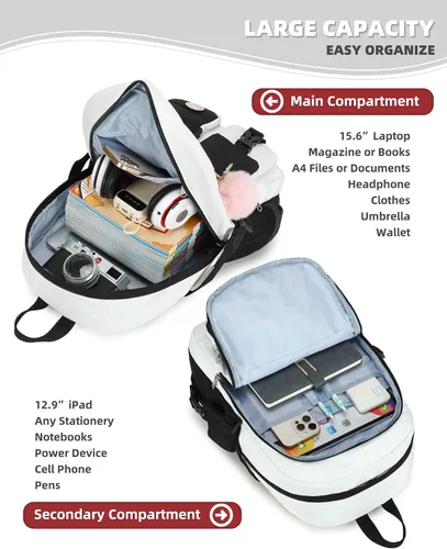 Vista 3 de Hidds Mochilas para laptop de 15.6 pulgadas, mochila escolar para escuela primaria, escuela secundaria, linda mochila antirrobo, mochila de viaje