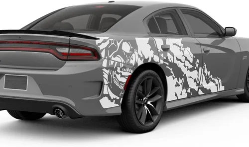 Vista 7 de Nightmare Side Graphics - Calcomanías de vinilo compatibles con Dodge Charger (negro)